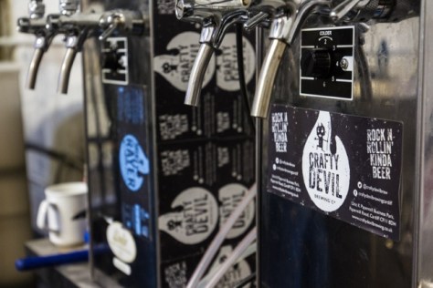 Cardiff, United Kingdom, November 26 2015. Brewing equipment at the Crafty Devil Microbrewery, Canton, Cardiff, Wales.