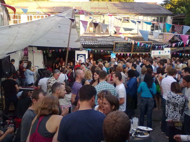 A festival at Pipes beer garden