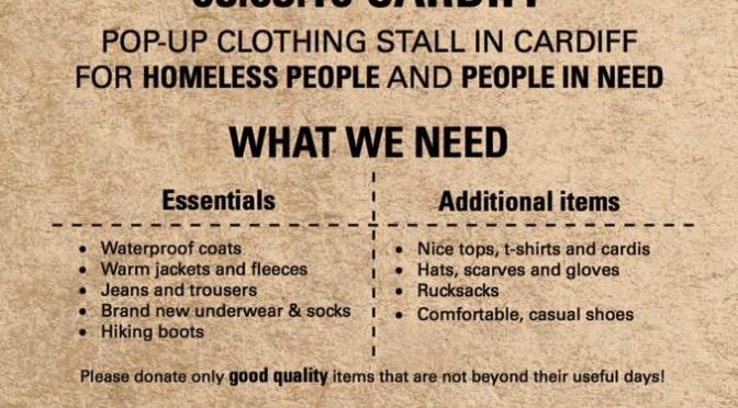 Donate clothes to help the homeless – pop-up clothing stall on 5 March