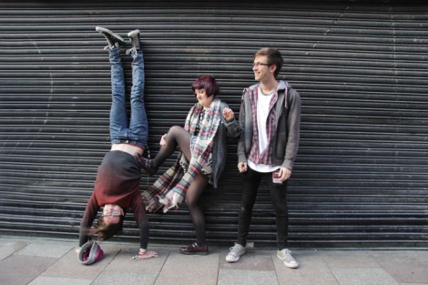 Members of Chroma, Zac Mather, Katie Hall and Liam Bevan posing outside Undertone on Sunday 23rd October.