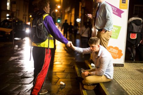 UNITED KINGDOM; WALES; 24 January, 2017. Images taken from various nights with the "Student Safety Walk", a volunteer based organisation created by student, Alastair Babington that sees to the safety of students while on a night out.